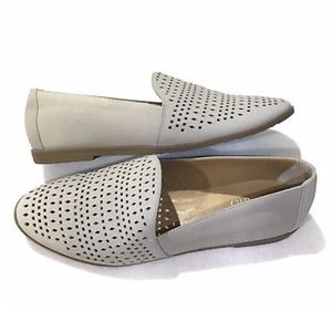 NEW Franco Sarto Grey Eyelet Cutout Loafers